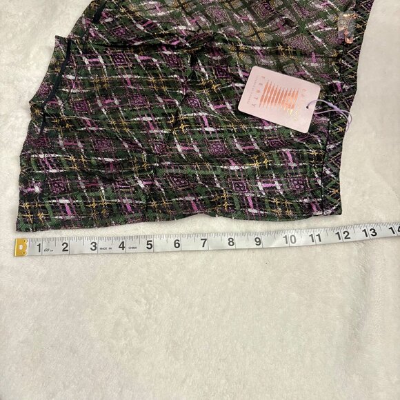 Savage X Fenty Multicolor Plaid Lace Lingerie Skirt Womens Size 1X - Picture 8 of 11